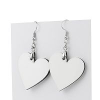 Double-sided Sublimation Blank MDF Earrings 1Pairs(heart)