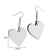 Double-sided Sublimation Blank MDF Earrings 1Pairs(heart)