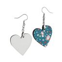 Double-sided Sublimation Blank MDF Earrings 1Pairs(heart)