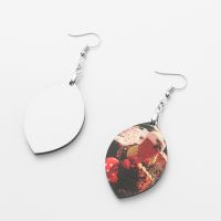 Double-sided Sublimation Blank MDF Earrings 1Pairs ( leaf )