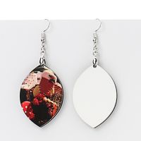 Double-sided Sublimation Blank MDF Earrings 1Pairs ( leaf )