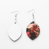 Double-sided Sublimation Blank MDF Earrings 1Pairs ( leaf )