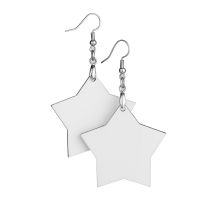 Double-sided Sublimation Blank MDF Earrings 1Pairs(Star)