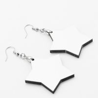 Double-sided Sublimation Blank MDF Earrings 1Pairs(Star)