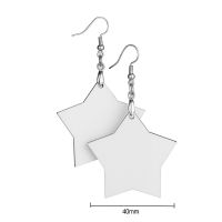 Double-sided Sublimation Blank MDF Earrings 1Pairs(Star)