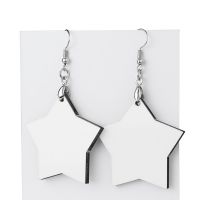 Double-sided Sublimation Blank MDF Earrings 1Pairs(Star)