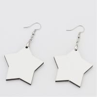 Double-sided Sublimation Blank MDF Earrings 1Pairs(Star)