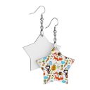 Double-sided Sublimation Blank MDF Earrings 1Pairs(Star)