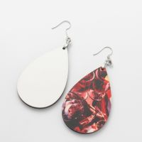 Double-sided Sublimation Blank MDF Earrings 1Pairs(Teardrop)