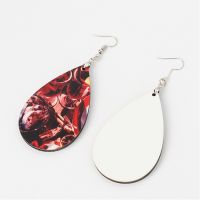 Double-sided Sublimation Blank MDF Earrings 1Pairs(Teardrop)