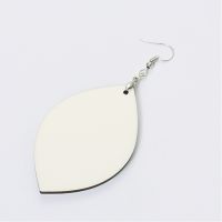 Double-sided Sublimation Blank MDF Earrings 62*40*3mm 1Pairs(leaf)