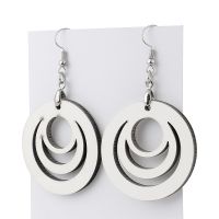 Double-sided Sublimation Blank MDF Earrings 1Pairs(Circle )