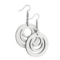 Double-sided Sublimation Blank MDF Earrings 1Pairs(Circle )