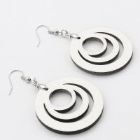 Double-sided Sublimation Blank MDF Earrings 1Pairs(Circle )