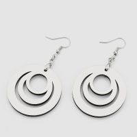 Double-sided Sublimation Blank MDF Earrings 1Pairs(Circle )