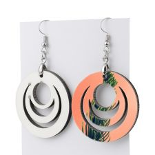 Double-sided Sublimation Blank MDF Earrings 1Pairs(Circle )