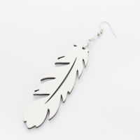 Double-sided Sublimation Blank MDF Earrings 1Pairs(Feather)