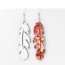 Double-sided Sublimation Blank MDF Earrings 1Pairs(Feather)