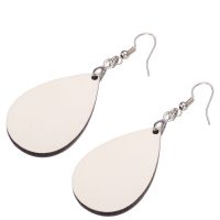 Double Sided  Heat Transfer Blank Sublimation MDF Earrings 1Pairs(Water drop )