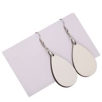 Double Sided  Heat Transfer Blank Sublimation MDF Earrings 1Pairs(Water drop )