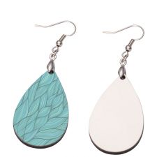 Double Sided  Heat Transfer Blank Sublimation MDF Earrings 1Pairs(Water drop )