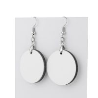 "Double Sided Sublimation MDF Earrings 1Pairs(Round)30mm "