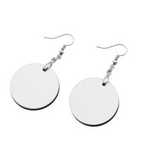 "Double Sided Sublimation MDF Earrings 1Pairs(Round)30mm "