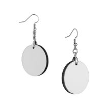 "Double Sided Sublimation MDF Earrings 1Pairs(Round)30mm "