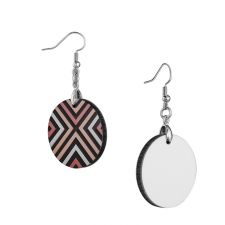 "Double Sided Sublimation MDF Earrings 1Pairs(Round)30mm "