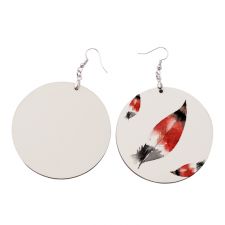 "Double Sided Sublimation MDF Earrings 1Pairs(Round)60mm  "