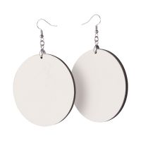 "Double Sided Sublimation MDF Earrings 1Pairs(Round)60mm  "