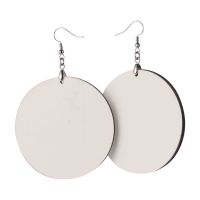 "Double Sided Sublimation MDF Earrings 1Pairs(Round)60mm  "