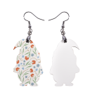 Double Sided Sublimation MDF Earrings 1Pairs(penguin)