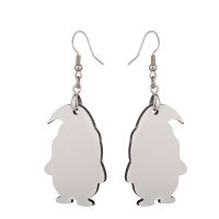 Double Sided Sublimation MDF Earrings 1Pairs(penguin)