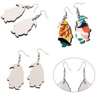 Double Sided Sublimation MDF Earrings 1Pairs(penguin)