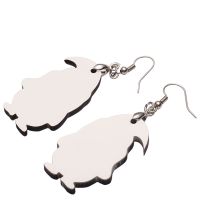 Double Sided Sublimation MDF Earrings 1Pairs(penguin)