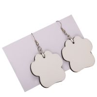 Double Sided Sublimation MDF Earrings 1Pairs(Pawprint)