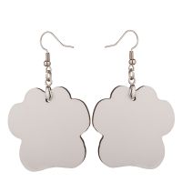 Double Sided Sublimation MDF Earrings 1Pairs(Pawprint)