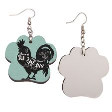 Double Sided Sublimation MDF Earrings 1Pairs(Pawprint)