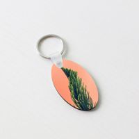 Double sided printing Sublimation Blank MDF Keychains( long Oval)