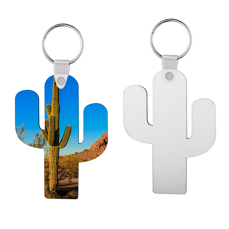 Double sided printing Sublimation Blank MDF Keychains( Cactus)