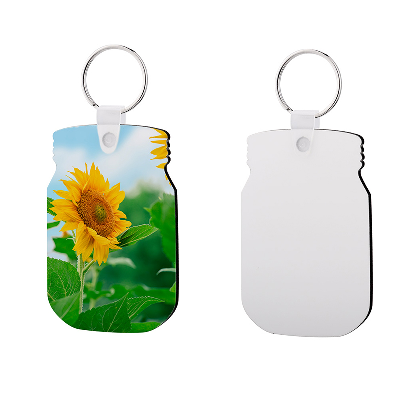 Double sided printing Sublimation Blank MDF Keychains( Mason Jar)