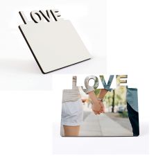 Sublimation Blank MDF Photo Frame-LOVE