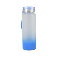 500ml/17oz Sublimation Gradient Color Frosted Glass Tumbler-blue