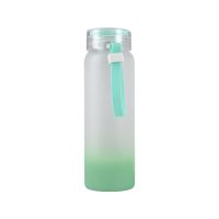 500ml/17oz Sublimation Gradient Color Frosted Glass Tumbler-dark gree