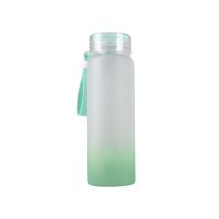 500ml/17oz Sublimation Gradient Color Frosted Glass Tumbler-dark gree