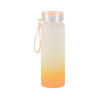 500ml/17oz Sublimation Gradient Color Frosted Glass Tumbler-orange