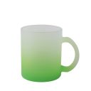 11oz Sublimation Blank Gradient Color Frosted Glass Mug-green