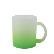 11oz Sublimation Blank Gradient Color Frosted Glass Mug-green