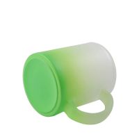 11oz Sublimation Blank Gradient Color Frosted Glass Mug-green